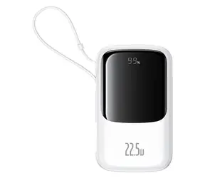 Baseus Qpow Pro+ 10000mAh 22,5W mit USB-C-Kabel, weiß / Powerbank / 2x USB-C / 1x USB-A