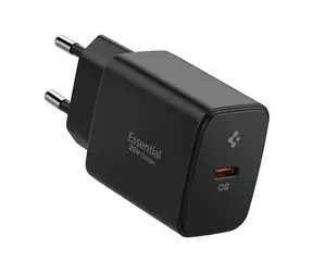 Spigen Essential (EE201EU) USB-C Netzteil 20W Schwarz / GaN / USB PD 3.0 Schnellladung