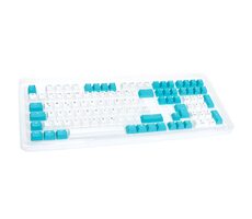 Ducky Keycap Set / PBT / ISO / weiß-blau / 109 Tasten / DE