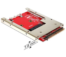 Unverpackt - DeLock Adapter IDE 44 Pin auf mSATA mit 2,5" Rahmen (7mm) / unverpackt