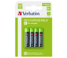 Verbatim 49514 Wiederaufladbare AAA-Batterie (4 Stück) / 1,2 V / 950 mAh