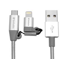 Verbatim 48869 Datenkabel Lightning/MicroUSB/USB-A 1m silber