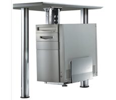 Neomounts CPU-D200SILVER silber / PC-Halterung unter dem Schreibtisch / PC-Höhe 39-54 cm / PC-Breite 13-23 cm / Tragkraft 30 kg