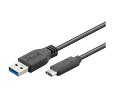 Unverpackt - PremiumCord USB 3.0 Anschlusskabel mit USB-C - USB-A Steckern schwarz 2m / unverpackt