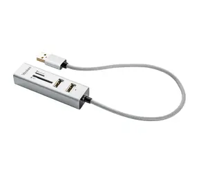 YENKEE YHC 101SR USB COMBO HUB weiß / USB Hub + SD-Kartenleser / 3x USB-A 2.0 