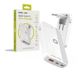 Mobile Origin 65W GaN III Slim Charger Dual USB-C/Single USB-A weiß / kompaktes Ladegerät / 65W