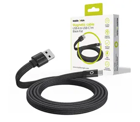 Mobile Origin Magnetisches flaches patentiertes Cable USB-A auf USB-C 1 m schwarz