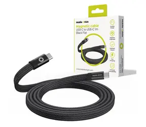 Mobile Origin Magnetisches flaches patentiertes Cable USB-C auf USB-C 1 m schwarz