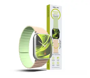 Mobile Origin Magnetic Watch Strap II Armband für Apple Watch 49mm/46mm/45mm/44mm rosa/hellgrün