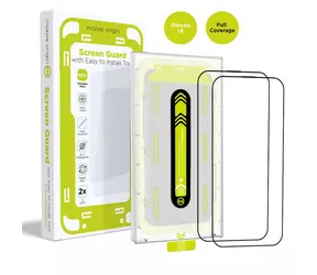 Mobile Origin Screen Guard Schutzglas für Apple iPhone 16 mit Applikator schwarz / 2 Stück