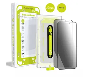 Mobile Origin Screen Guard Privacy Schutzglas für Apple iPhone 16 Pro Max mit Applikator / 2 Stück