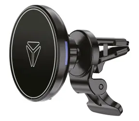 YENKEE YSM 615 schwarz / Magnethalterung für Lüftungsgitter / Kabelloses Laden 15W / Drehbar