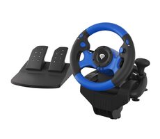 Genesis Seaborg 350 / Gaming-Lenkrad und Pedale / 180°-Drehung / Vibration / USB / Für PC, PS4, PS3, Xbox ONE, SWITCH