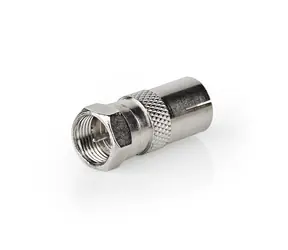 Nedis Satellite - Antennenadapter / F / IEC (Koax) / vernickelt / 75 Ohm / Metall 