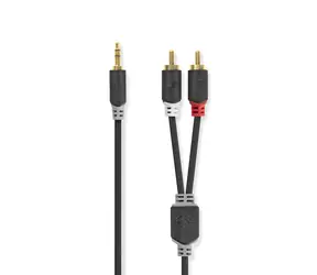 Nedis Stereo-Audiokabel Klinke 3,5 mm (M) - 2x Cinch (M) 10,0 m schwarz