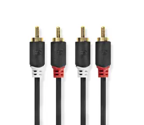 Nedis Stereo-Audiokabel 2x RCA (M) - 2x RCA (M) 2,00 m schwarz