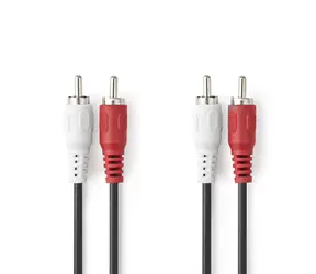 Nedis Stereo-Audiokabel 2x RCA (M) - 2x RCA (M) 5,00 m schwarz