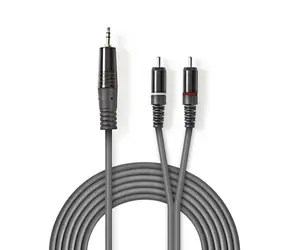 Nedis Stereo-Audiokabel 3,5 mm Klinke (M) - 2x Cinch (M) 1,50 m Dunkelgrau 