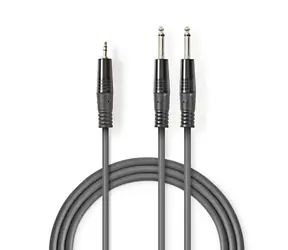 Nedis Stereo-Audiokabel 2x 6,35 mm Klinke (M) - 3,5 mm Klinke (M) 1,50 m Dunkelgrau