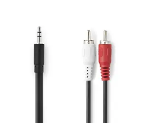 Nedis Stereo-Audiokabel Klinke 3,5 mm (M) - 2x Cinch (M) 5,00 m schwarz