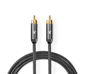 Nedis Subwoofer-Kabel RCA (M) - RCA (M) 5,00 m Grau 