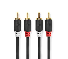 Nedis Stereo-Audiokabel 2x RCA (M) - 2x RCA (M) 0,50 m anthrazit 