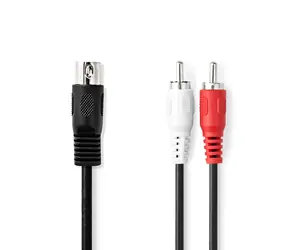 Nedis DIN-Audiokabel DIN 5-polig (M) - 2x Cinch (M) 1,00 m Schwarz