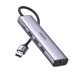 Ugreen CM475 Dockingstation silber / 3x USB 3.0 / RJ45 / USB-C