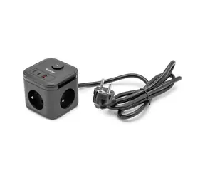 Huslog Ladestation 20W schwarz / 3x Steckdose / 2x USB-C / 1x USB-A