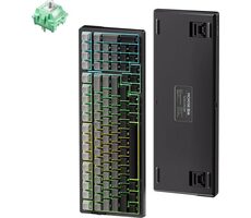 MCHOSE G98 RGB Cabbage Tofu schwarz / Gaming-Funktastatur / mechanisch / Cabbage Tofu / 2,4 GHz / BT / US-Layout
