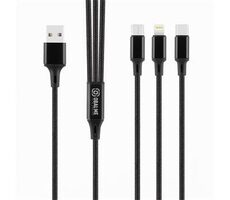 Obal:Me 3in1 AllConnect Fast Charge USB-A/USB-C, Lightning, Micro-USB-Kabel 1,2 m Schwarz