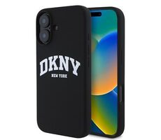 DKNY Liquid Silicone Arch Logo MagSafe Backcover für iPhone 16 Schwarz