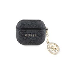 Guess 4G Script PC/PU Charm Case für AirPods 3 Schwarz