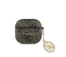 Guess 4G Script PC/PU Charm Case für AirPods 4 Braun