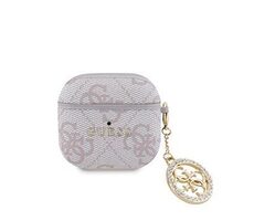 Guess 4G Script PC/PU Charm Case für AirPods 4, Rosa