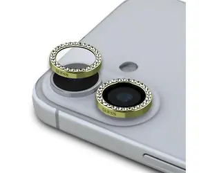 Guess FIXED Glitter Lens Protector für iPhone 16/16 PLUS Gold
