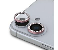 Guess FIXED Glitter Lens Protector für iPhone 16/16 PLUS Pink