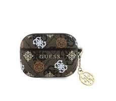 Guess PU 4G Peony Charm Case für AirPods Pro Braun