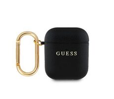 Guess PU Grained Classic Logo Case für AirPods 1/2 Schwarz