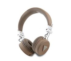 Guess PU Grained Triangle Logo ENC Kabellose Kopfhörer Braun