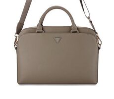 Guess Laptoptasche aus genarbtem PU mit Dreieck Logo, 13/14/15 Zoll, Braun