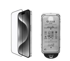 Guess Tempered Glass 2.5D für iPhone 16 Schwarz