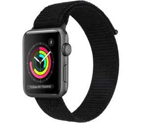 YENKEE YWB 040 AW Nylonarmband für Apple Watch 42 & 44 & 45 & 49 mm schwarz 