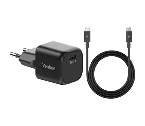 YENKEE YAC G35BK SET VOLT schwarz / Ladegerät / 35W / USB-C / USB-C & USB-C Kabel / PD 3.0