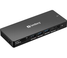 Sandberg USB-C 13in1 Dockingstation schwarz / HDMI & DP & VGA & USB & SD & Ethernet (100 W)