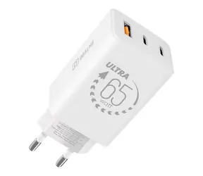 Obal:Me GaN Reiseladegerät USB-A + 2xUSB-C 65W Weiß