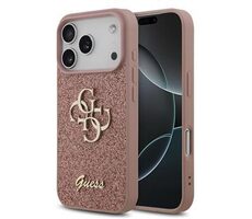 Guess PU FIXED Glitter 4G Metal Logo Backcover für iPhone 17 Pro Pink