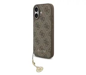 Guess 4G Charm Backcover für iPhone 17 Ton in Ton Braun