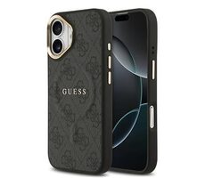Guess PU Leder 4G Gold Frame MagSafe Back Cover für iPhone 17 Schwarz