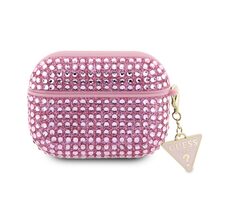 Ausgepackt - Guess Rhinestones Triangle Metal Logo Case für Apple AirPods Pro 2 pink / ausgepackt